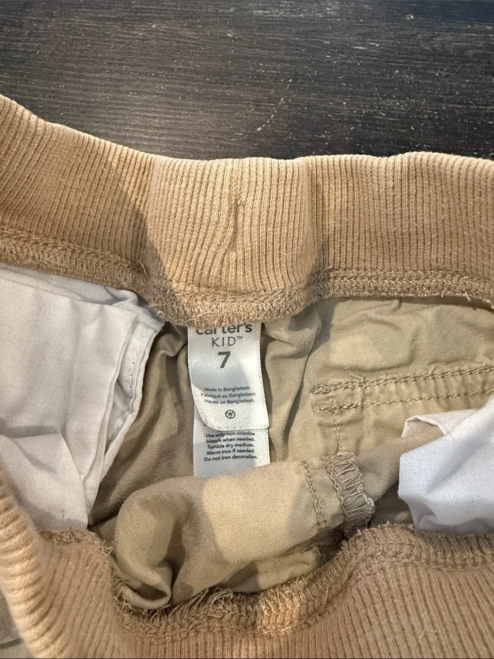 Carter's Khaki Cargo Shorts with Ribbed Waist